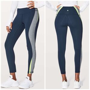 Lululemon Size 8 Kick Serve Sweat Tight Leggings True Navy Colorblock